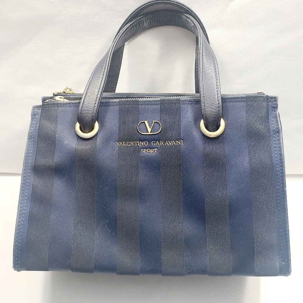 Valentino Garavani Canvas Leather Satchel